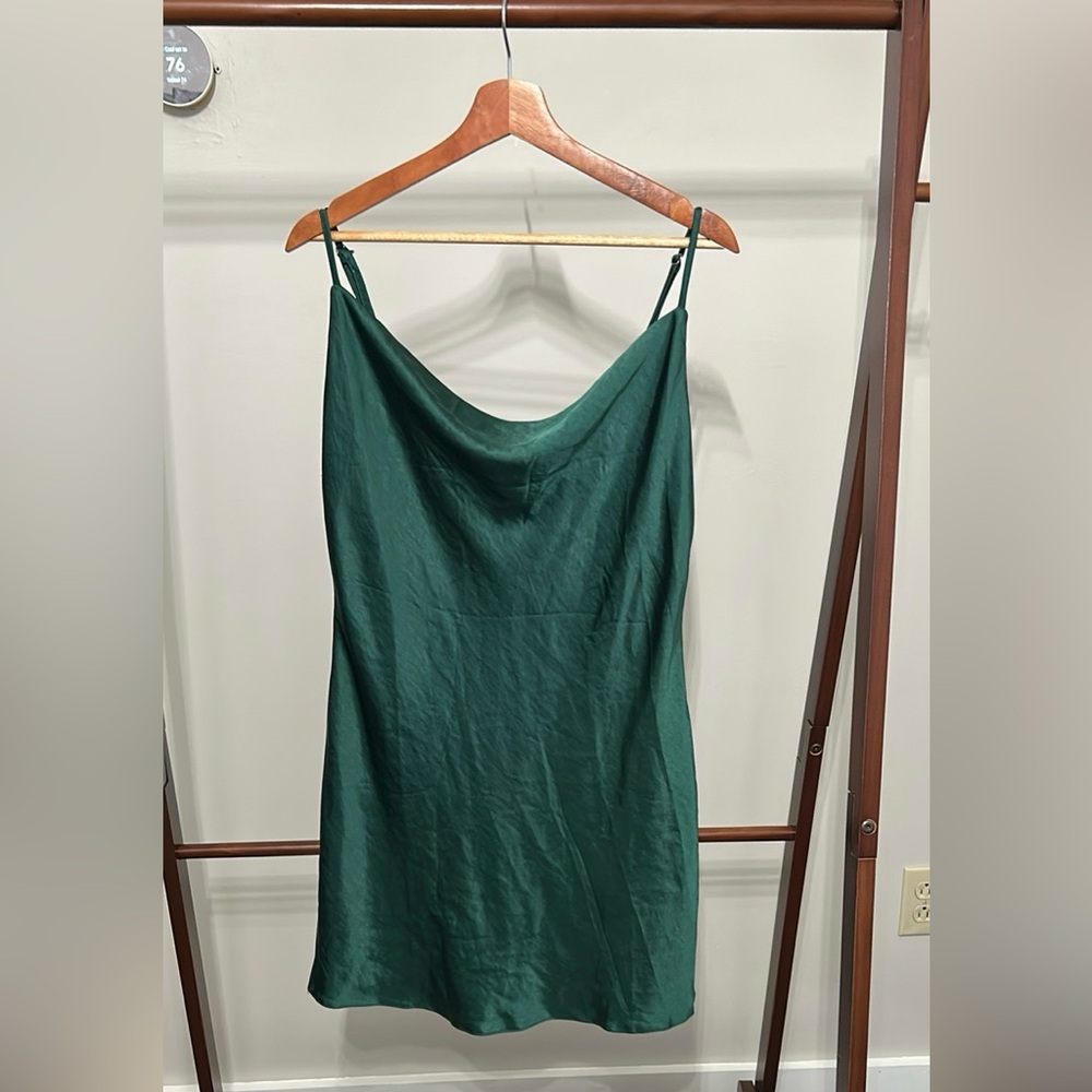Nasty Gal Green Knee-Length Slip Skirt